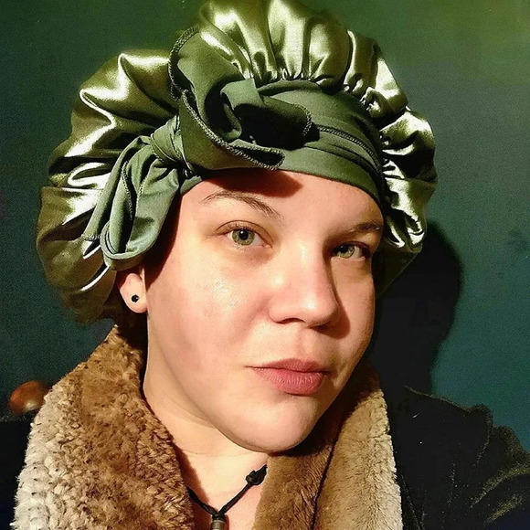 Yanibest Satin Bonnet Silk Bonnet For Sleeping Hair Bonnet With Tie Band Head - Picture 9 of 12